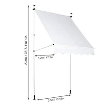Dioche Tenda da Sole, 1,5-4 x 1,2 M, Regolabile, Impermeabile, Protezione Raggi UV, per Il Balcone, con Manovella, Tendalino per Esterno, Giardino, Balcone Terrazza