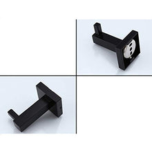 OUNONA Ganci portasciugamani da Bagno Ganci per Bagno Asciugamano da Bagno Appendiabiti Fissato al Muro Gancio Asciugamano Singolo Gancio Quadrato (Nero)