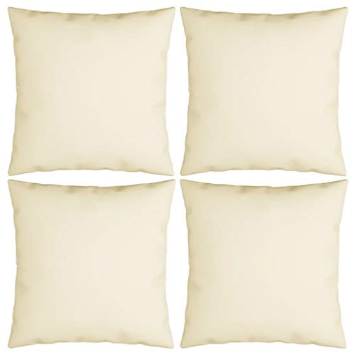 vidaXL Cuscini Decorativi 4 pz Crema 50x50 cm in Tessuto