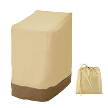 Maalr Copertura per Sedie da Giardino Impilabili, Copertura per Sedia Esterno Giardino Telo Impermeabile Antivento, Anti UV, in Tessuto Oxford 420D Resistente, 114 x 85 x 65CM (Beige 420D)