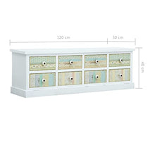 Meuble TV avec tiroirs Blanc 120x30x40 cm MDF