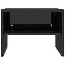 Lasamot Comodino in truciolare, Comodino Camera da Letto Stile Moderno 40 x 30 x 30 cm (Larghezza x profondità x Altezza) Nero Brillante Set 1 Pezzo