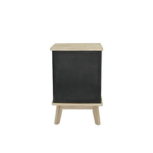 Rebecca Mobili Comodino Cassettiera Legno Chiaro Nero Stile Industrial Camera da Letto Soggiorno Arredo Casa - 57x37x32 (H x L x P) - Art. RE6085