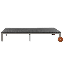 FAMIROSA Lettino Prendisole Doppio con Ruote in Polyrattan Nero