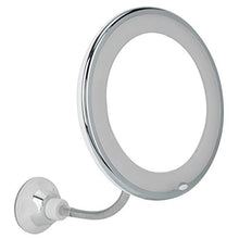 BLLBOO Specchio per Il Trucco - Specchio per Trucco a Collo di Cigno Flessibile con ingrandimento 10X Specchio a LED con Supporto per aspirazione a Luce LED per Bagno di casa
