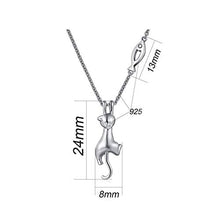 Baoxiaohed Collana in Argento Sterling, Collana in Argento Sterling Cat alla Moda Geometria del Pesce, Adatta per La Festa della Mamma, Regali di Anniversario E Regali di Compleanno