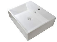 1 lavabo rettangolare grande in ceramica, 51 x 42,5 x 14 cm