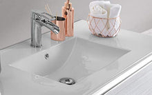 Mobile da bagno con lavabo - Componibile bagno 2 cassetti con maniglia a gola, lavabo e specchio con luce a Led cm. 80 x 46 x 51h. (STMB)