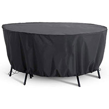 YULIAN Patio Mobili Copre Una tavola Rotonda Impermeabile 83x35 in, Protezione terrazza Rotonda, Giardino all'aperto Sala da Pranzo Tavolo tavola Liscia Superficie Set Serratura a Vento per.