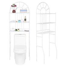 Zerone - Scaffale portaoggetti sopra il WC, a 3 strati, a colonna alta, per casa, hotel, bagno, 60,5 x 30,5 x 171 cm
