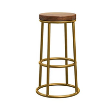 SZQ-Sgabelli da Bar Ferro Battuto di Legno Solido Sgabello, Round Restaurant Cafe Reception Sgabello Retro Style Stabile Pranzo Sgabello Sedia da Bar (Color : C, Size : 75CM)