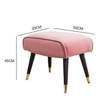 EXCLVEA Sedile per Trucco per Camera da Letto Velvet poggiapiedi Sgabello, Rotonda Luxe Velvet ottomano, Poggiapiedi Tavolino di Servizio, smontabile in Legno Leg Design