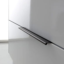 Kiamami Valentina MOBILE BAGNO BIANCO LUCIDO 90CM MANIGLIA NERO OPACO E SPECCHIO A LED | PARIGI