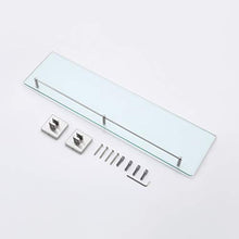 KES Mensola Bagno Vetro Mensola da Muro, Mensola Doccia in Vetro Temperato Acciaio Inox Spazzolato, A2420A-2