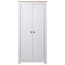 GOTOTOP Guardaroba Bianco 80x50x171,5 cm Pino Panama massiccio,Armadio Camera da Letto con 2 scomparti e un'asta sospesa