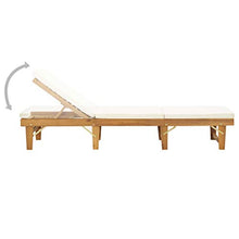 Tidyard Lettino Prendisole Pieghevole Reclinabile in Legno Massello con Cuscino,Lettini Prendisole da Giardino,Sdraio da Giardino Pieghevole in Legno,Lettino da Giardino,Lettini da Giardino
