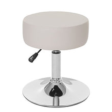 Mendler Coppia sgabelli Regolabili HWC-C22 Ecopelle Ø 35cm Avorio