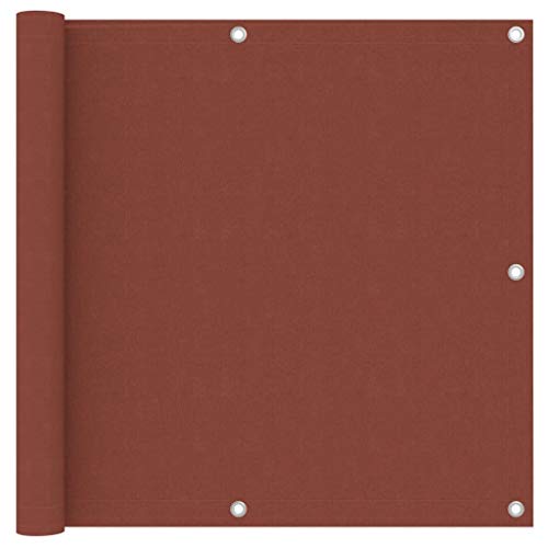 vidaXL Paravento da Balcone Terracotta 90x300 cm Tessuto Oxford