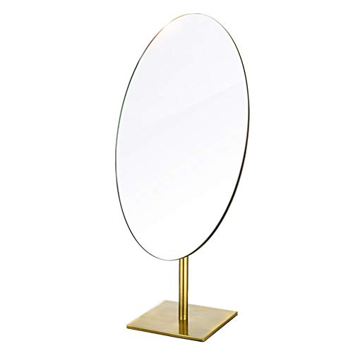 specchio trucco,specchio trucco,Specchio da tavolo in bronzo in stile nordico, specchio rotante in bronzo a 360 gradi