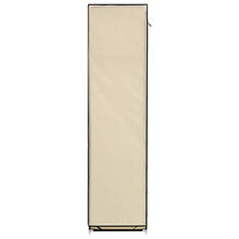 Tidyard Armadio con Scomparti e Aste,Armadio Camera da Letto,Scarpiera Armadio Salvaspazio Crema 150x45x175 cm in Tessuto