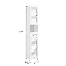SoBuy mobile a colonna bagno salvaspazio Bianco Con Cassetti L32*A170*P30 cm, FRG236-W (Bianco)