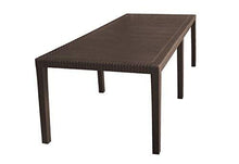 Ipae-Progarden Queen, Tavolo rettangolare allungabile effetto rattan, Marrone, 220 x 90 x 72 cm