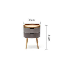 WALNUTA Comodino da Camera da Letto Piccolo Semplice Comodino Moderno Nordico per cameretta per Bambini Simpatico tavolino Rotondo Stretto con Doppio cassetto