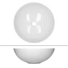ECD Germany Lavabo da Appoggio in Ceramica Bianco Lucido Rotondo Ø 400 x 147 mm Design Moderno Tondo Ovale Lavandino Lavello Lavamano Bacinella Rubinetteria Sanitari per Bagno Toilette Casa Bidet