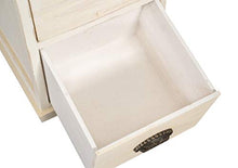 Biscottini Cassettiera camera da letto 35 x 32 x 74 cm in legno di Paulonia | Mobiletto bagno e cassettiera vintage Shabby Chic | Bianco anticato