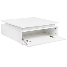 Tavolo da Comodino Moderno Gloss Gloss RGB LED Camice da Comodino Rettangolare Tavolo da tè Rettangolare con Stoccaggio Drawer220V