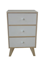 King Home C1708003 Mobiletto 3 Cassetti in Legno di Paulownia con Piedini in KD