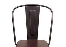 Mendler Set 2X sgabelli Design Industriale HWC-H10c Acciaio Verniciato Ecopelle Marrone