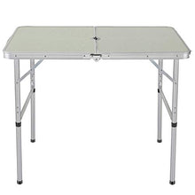 Sunkorto - Tavolo da picnic pieghevole per 2 persone, con 2 sgabelli, 0,9 m, in lega di alluminio, altezza regolabile, portatile, per attività all'aperto, campeggio, pranzo, barbecue, feste