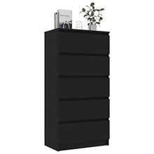 L.TSN 5 cassetti cassettiera credenza Organizer Torre di stoccaggio Armadio truciolato tavolino Laterale per Soggiorno, Cucina, Camera da Letto, mobili per la casa 23,6 x 13,7 x 47,6 Pollici (L x