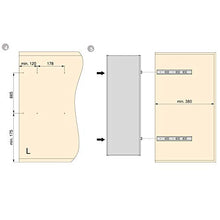 EMUCA - Specchio estraibile per interni di armadio, specchio mobile interno regolabile, 340 x 1000 mm, finitura grigio metallizzato