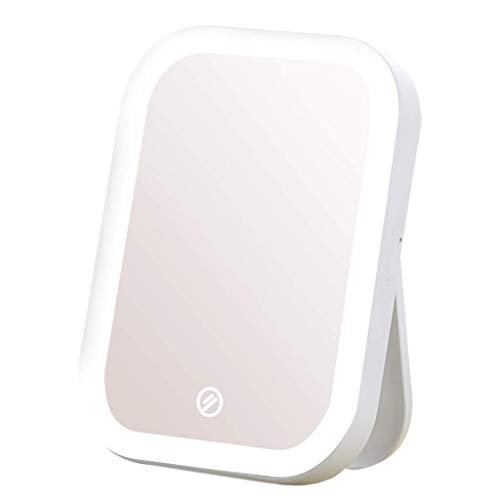 Specchio ingranditore, Lampada per specchio per il trucco Specchio per il trucco protettivo Specchio per il trucco a luce morbida Schermo tattile a LED Beauty Mini Specchio per il trucco da tavolo Al