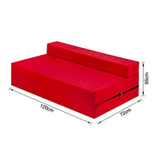 G&H - Materasso pieghevole pieghevole per letto matrimoniale, con rivestimento rimovibile, colore: Rosso