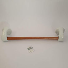 Abc_baño Portasciugamani barra di porcellana legno Venus bianco