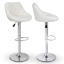 TRESKO® Set di 2 Sgabelli-Bar Moderni, Sedia Bar, Sgabello Lounge con Schienale, 10 Colori Diversi, Cromato, Rotazione Libera a 360 °, la Regolazione in Altezza dei sedili 60,0-80,0 cm (2X Beige)
