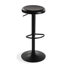 Versa Zena Sgabello Alto da Bar, Rotante, Misure (A x L x l) 81,5 x 35 x 35 cm, Acciaio, Color Nero