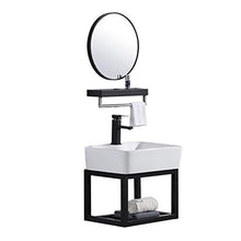 Cabinet Specchio Lavabo Nordic Bathroom Gabinetto Toilette in Acciaio Inox Cabinet per lavabo Combinazione Specchio a Muro Semplice Facile da Pulire (Color : Black, Size : 44x40x30cm)