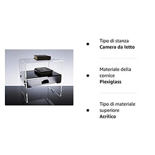 Slato Morfeo ⎪ Comodino Camera da Letto, Comodino con cassetto, Design Moderno in plexiglass Made in Italy