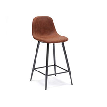 Stones Roxy Set di 2 Sgabelli, finta pelle/ Metallo, Marrone/ Nero, 42x52x93 cm