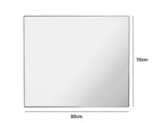 Specchio da bagno con profilo rivestito in vera foglia d'alluminio NORMA - Orizzontale 80x70 cm - Prodotto Italiano