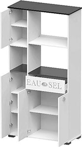 KESTILE Credenza, Melammina, Bianco, 180 x 90 x 40 cm