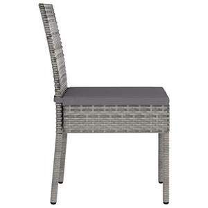 FAMIROSA Set da Pranzo da Giardino 3 pz in Polyrattan Grigio-5699