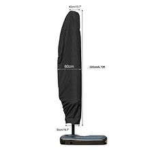 Unknow Copertura Protettiva per Ombrellone,Copertura Protettiva per Ombrellone,Copertura Impermeabile da Giardino per Ombrelloni,Antipolvere,Protezione Solare,Impermeabile (205 * 40 * 60 * 50 Cm) Nero