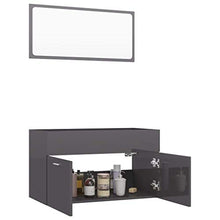 vidaXL Set Mobili da Bagno 2 pz Grigio Lucido in Truciolato