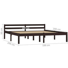 SKM Giroletto Marrone Scuro in Legno Massello di Pino 180x200 cm (23.58kg)