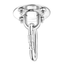 Amaca Ganci Appesi Kit Oscillazione Piastra Appendini Heavy Duty in Acciaio Inox Eye con Snap Moschettone Viti per Swing Argento
